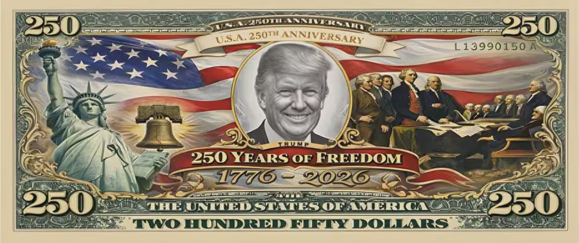 25 Pack Donald Trump USA 250Th Anniversary Dollar Bill American Freedom Money